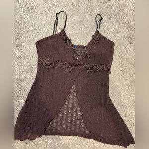 Brown lace cami